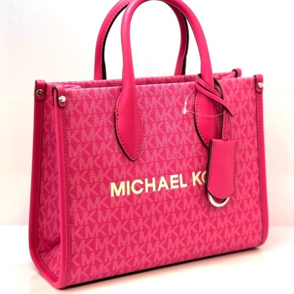 Michael Kors Mirella Small Signature Logo Crossbody Bag Dragonfruit - Picture 1 of 7